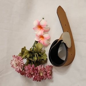 Textured EUC Tan Belt with Heart Buckle